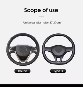 Siyah spor dört mevsim bambu kömür deri kamyon ve otomobiller için uygundur direksiyon kapakları - Product Image 5
