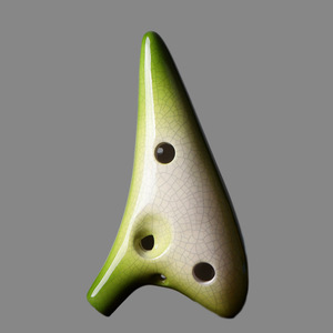 Ocarina en céramique 12 trous Alto C, couleur dégradée effet craquelé, pour débutants, instrument de musique éducatif - Product Image 6