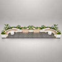 Banc-jardinière extérieur sur mesure avec éclairage LED et bac à fleurs intégré pour aménagement paysager de terrasses et de places commerciales
