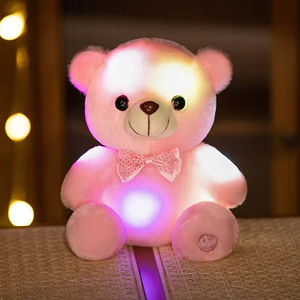 JM1 Boneka Beruang Teddy Berkualitas Tinggi, Kreatif, Berwarna-warni, dengan Dasi Kupu-kupu, Kotak Baterai 2 Bagian, Lampu Berkedip Lambat, Hadiah untuk Pria Wanita - Product Image 2