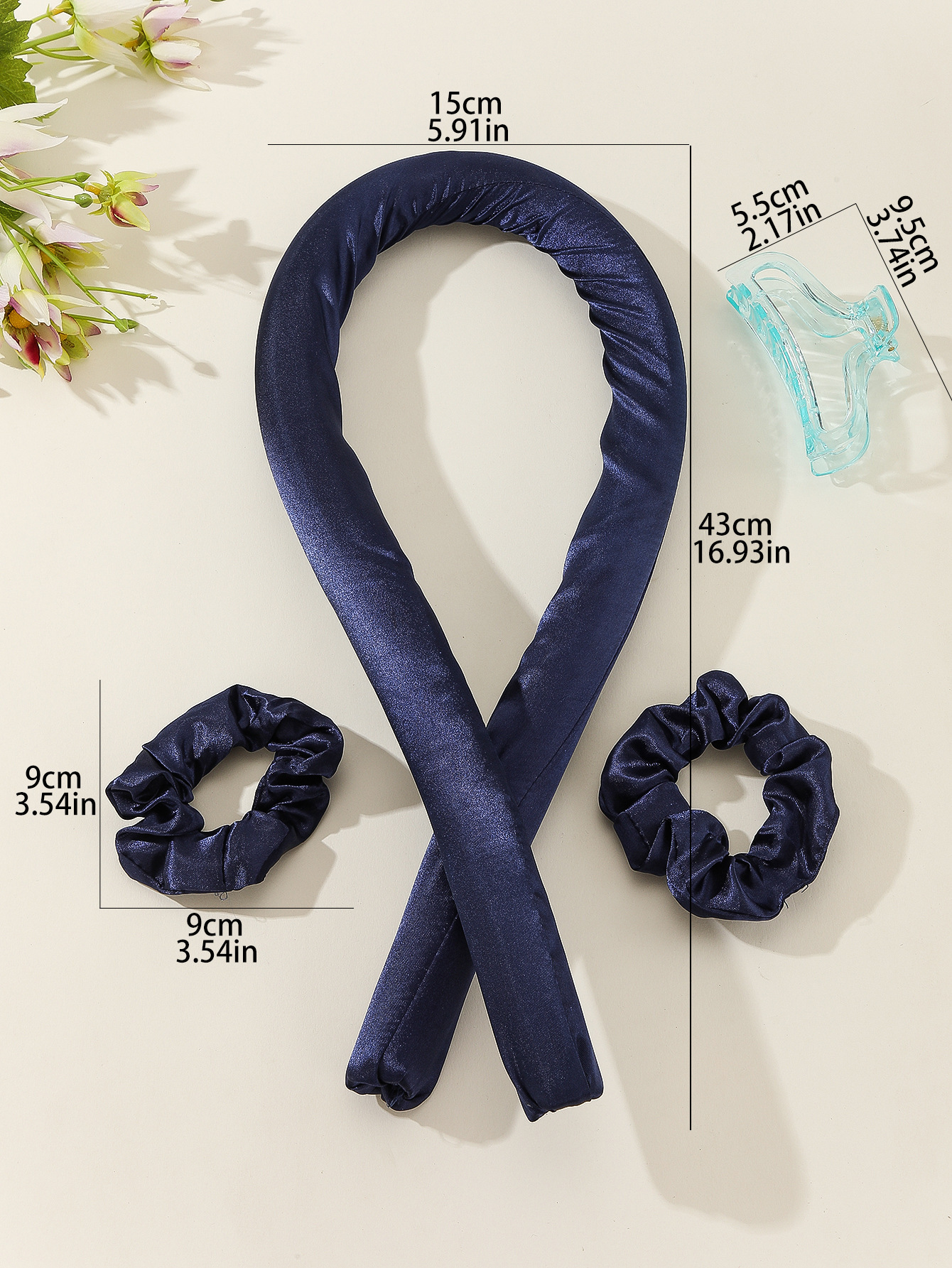 Ensemble de fer à friser 4 pièces bleu marine
