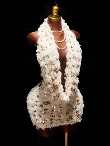 Nuovo <span class=keywords><strong>Abito</strong></span> Estivo Primaverile <span class=keywords><strong>con</strong></span> <span class=keywords><strong>Paillettes</strong></span> Luccicanti, Sexy, Schiena Scoperta, Halter, <span class=keywords><strong>Mini</strong></span> <span class=keywords><strong>Abito</strong></span> Aderente da Donna - Product Image 3