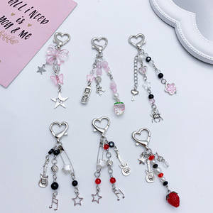 Luoyan <strong>Fashion</strong> Metal Heart Butterfly Phone <strong>Charm</strong> Stylish Bag <strong>Pendant</strong> Cute Strawberry <strong>Bowknot</strong> Keyring Holder Wallet Accessories - Product Image 2