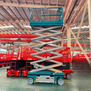 Altura de elevación 8 m 10 m 12 m 14 m 16 m 18m Plataforma de trabajo con ruedas autopropulsadas Elevador de tijera móvil con batería de plomo ácido - Product Image 3