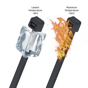 ربطة عنق من سلك أسود من النايلون مقاومة للربط بعلامة تجارية 18 بوصة من Igoto مع قفل ذاتي من النايلون 66 وصلة كبل نايلون من البلاستيك - Product Image 2