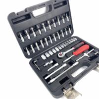 Juego de Herramientas Manuales para Reparación de Automóviles y Hogar, 46 Piezas, Acero CR-V, Juego de Llaves de Trinquete, Mango de Goma Antideslizante, Estuche de Almacenamiento, 1 Año de Garantía