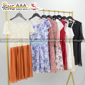 Robe longue coréenne originale KingAAA, design ajouré doux <span class=keywords><strong>pastel</strong></span>, pour femme, tenue décontractée quotidienne, vêtements d'occasion - Product Image 2