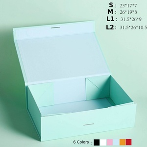 Factory Direct Luxury Folding <b>Magnetic</b> <b>Gift</b> <b>Box</b> Flip Design Ribbon Handle Custom Logo Recyclable for Holiday <b>Gift</b> Packaging - Product Image 2