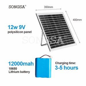 Ventilatore da Pavimento Elettrico Portatile <span class=keywords><strong>in</strong></span> <span class=keywords><strong>Metallo</strong></span> da 12 Pollici, Industriale, per Uso Esterno e Domestico, Potente, a Risparmio Energetico, Ricaricabile con Energia Solare - Product Image 5