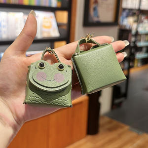 Cartoon Keychain Schoolbag Pendant PU Backpack Acessórios Mini Bag Key Ring Estilo promocional Cute Leather Key Chain Bag Charm - Product Image 1