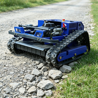 Tondeuse à gazon robotisée télécommandée de qualité industrielle et DIY, bleue, pour l'agriculture et le jardin