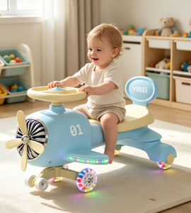 Offre Spéciale : Porteur Enfant Garçon en Plastique, Modèle <span class=keywords><strong>Avion</strong></span>, Quatre Roues, Fonction Wiggle, Démarrage à Bouton Unique, Musique et Lumières, Roues Silencieuses Clignotantes, Anti-Renversement - Product Image 4