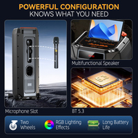 Altavoz Bluetooth SING-E ZQS8271 Dual de 8 Pulgadas con RGB, Micrófono y Control Remoto, También Funciona como Soporte para Teléfono, Suministro Directo de Fábrica, Envío Rápido Disponible