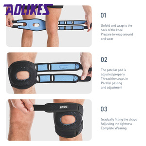 Aolikes # 7927 Sangle rotulienne de protection du genou à double sangle, protection sportive du genou, réglage de la pression, absorption des chocs - Product Image 6