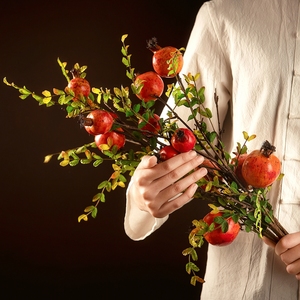 Ramo di <span class=keywords><strong>Melograno</strong></span> Artificiale in Schiuma, 4 Pezzi, per Decorazione Domestica - Vendita Calda - Product Image 5