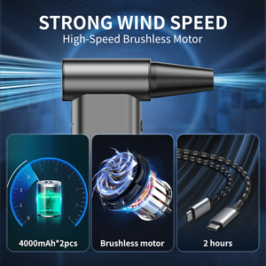 Mini Ventilador Turbo de Alta Potencia con 4 Velocidades, Motor BLDC de 180W, Soplador de Aire Comprimido Eléctrico, Limpiador de <span class=keywords><strong>Pantallas</strong></span> Portátil - Product Image 4