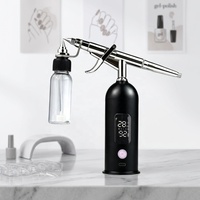 Aérographe sans nettoyage et anti-colmatage pour le nail art et le maquillage professionnel avec buses interchangeables de 0,3 à 0,8 mm, aérographe sans fil