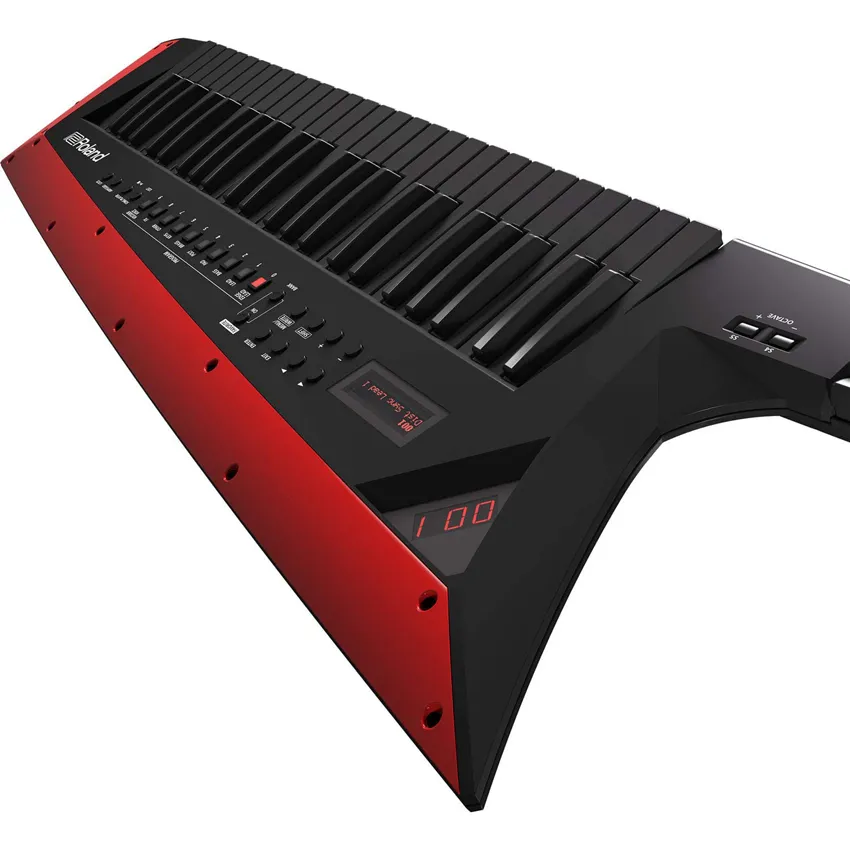 Rollands AX Edge 49-Key Keytar Synthesizer-Keyboard Portable AX-Synth Hitam/Putih