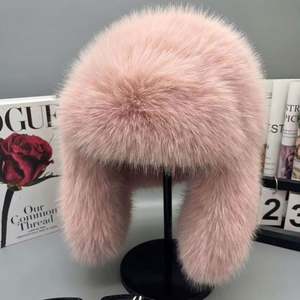 New Autumn and Winter Plush Solid Color <b>Faux</b> <b>Fur</b> Pullover <b>Hat</b> Fashionable Outdoor Street Versatile Warm <b>Hats</b> for Adults - Product Image 1