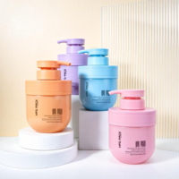 Bouteille de shampoing PET personnalisée de 300 ml, mignonne et ronde, avec pompe à lotion, bouteilles de soin pour bébé, bouteilles de gel douche vides, impression sérigraphique