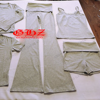 Ensemble de vêtements de détente pour femmes Y2K aux couleurs bonbon, avec logo personnalisé, débardeur à bretelles superposé et pantalon évasé décontracté, ensemble de yoga pour femmes