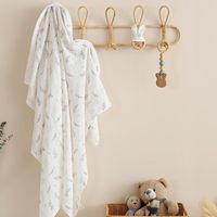 Ensemble de draps pour bébé en coton 100% imprimé QD Tex, garçons et filles, tissu de couverture en mousseline pour serviette de bébé