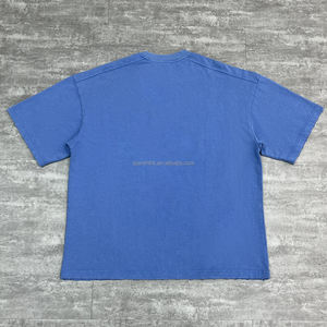 Streetwear en vrac Boxy 100% coton chemise en détresse imprimé T-shirt unisexe de haute qualité poids lourd lavage à l'acide surdimensionné t-shirts - Product Image 2