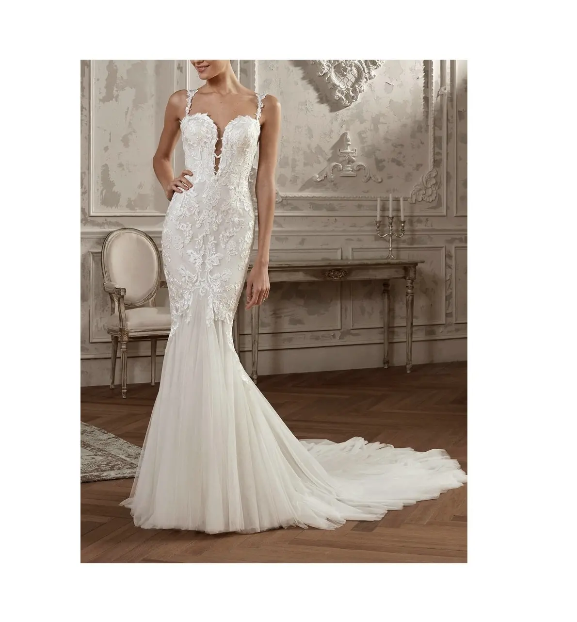 women's wedding long tail fairy dress light luxury and elegance mermaid floor length dress
