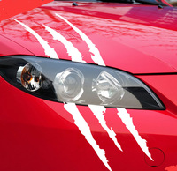 2 pcs/set Autocollants Réfléchissants Monster Claw Marks Scratch Stripe Car Headlight Decal Decor Accessories
