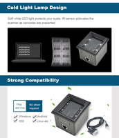Lector de Códigos QR Integrado de Montaje Fijo 2D SCANSMART RD4600 RS232 USB para Kiosco de Control de Acceso Móvil