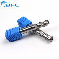 Fresa de carburo CNC BFL de 3 filos con punta esférica para aluminio