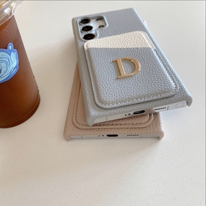 Custodia di lusso in pelle pu con porta carte in metallo da te lettera per Samsung s24 s23 - Product Image 3