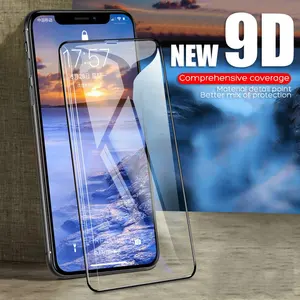 Neu kommen Einfache Installation Clear Anti-Scratch 9D Curved Edge Displays chutz folie aus gehärtetem Glas für iPhone 6 6s 7 8 plus X XR XS MAX