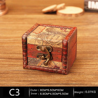 Boîte à bijoux en bois antique nostalgique, boîte de rangement pour boucles d'oreilles, collier, bague, petite boîte d'emballage de bijoux, emballage de luxe