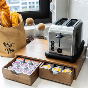 Organisateur de tasses en bois, boîte de rangement pour dosettes de café, organisateur de dosettes de café et de thé, support pour machine à café, organisateur de tiroir - Product Image 4