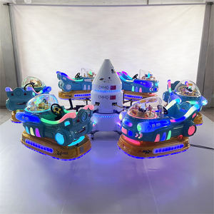 مساحة 6 مقاعد موضوع الفناء الخلفي للأطفال معدات صغيرة Carousel على الطائرة الموسيقى الاطفال مرح جولة الذهاب - Product Image 2