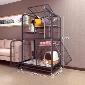 Zware, grote kattenkooien, luxe binnenvilla, hoogwaardige kattenkooien, metalen kattenhokken, kattenhuis met helling, ladders en hangmat - Product Image 5