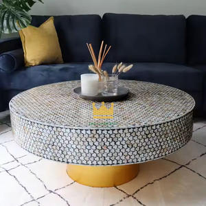 Table basse moderne en nacre de haute qualité, motif floral, coquille de Capiz, pour salon, prix abordable, Vietnam - Product Image 3