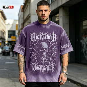 <strong>Men's</strong> T-<strong>Shirt</strong> Streetwear 280gsm Boxy Fit Tshirt Oversized Top 100%Cotton Graphic Tee Baggy Vintage Wash t <strong>Shirt</strong> Bulk Custom - Product Image 3