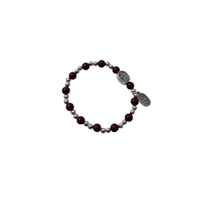 S925 Sterling <b>Silver</b> Red Beaded Bracelet With Fu <b>Charm</b> For Women Everyday Wear - Product Image 5