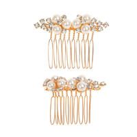 Mariée de mariage ornements scintillant fait main Cristal Or Fleur ensembles d'accessoires de cheveux