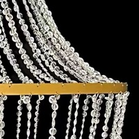 Lampu Chandelier Putih Akrilik Hiasan Langit-langit Pernikahan Manik-manik Gantung Dekorasi Pesta Pernikahan Latar Belakang Dekorasi Langit-langit