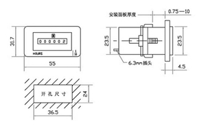 Compteur horaire et minuterie numérique électronique mécanique industriel <span class=keywords><strong>SYS</strong></span>-3 <span class=keywords><strong>Mini</strong></span> DC24V pour voitures et machines, certifié CE - Product Image 4