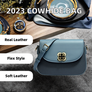 2023 New Cowhide Genuine <b>Leather</b> Women's Crossbody Messenger Bag Versatile Square Zipper Wallet - Product Image 2