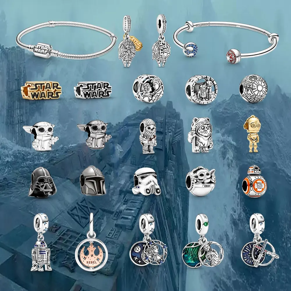 Original wholesale 925 sterling silver jewelry baby yoga pendant Star Charm Wars pendant for DIY charm silver bracelet