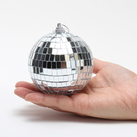 Boule disco en verre artisanale pour intérieur, ornement suspendu pour fêtes de Noël et festivals, fournitures écologiques