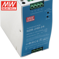 Alimentation électrique à découpage AC/DC industrielle réglable sur rail DIN Mean Well NDR-240-24 240W 24V