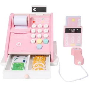 Wooden Cash Register Pretend Simulation Educational Toys For Preschool Age Toddlers Boys Girls