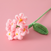Bahan buket bunga forget-me-not rajutan wol, bunga kecil untuk hadiah rekan dan teman sekelas