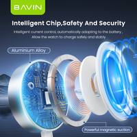 BAVIN CB339 PVC 2 en 1 2,5 W tipo C USB C cargador inalámbrico reloj inteligente cable uSB con cable de carga de teléfono móvil